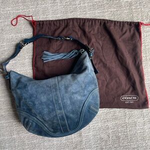 Coach Blue Suede Hobo Bag bundle